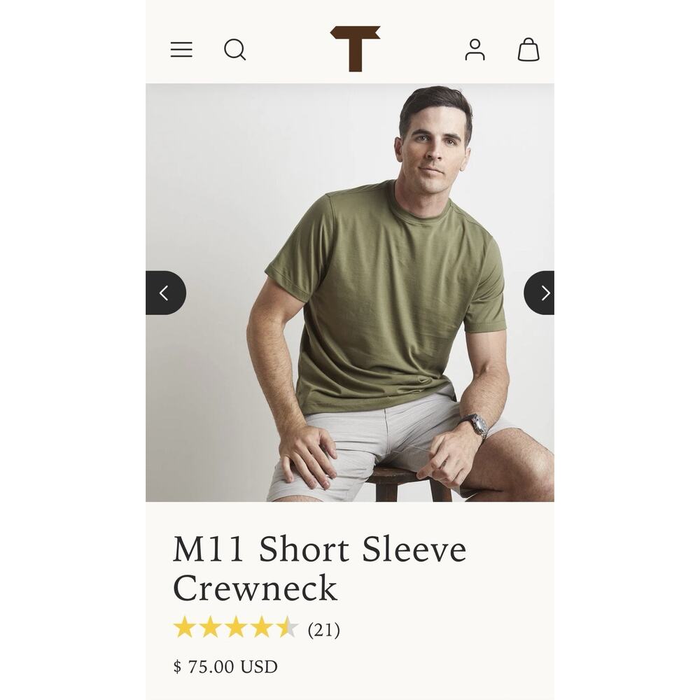 Left Coast Tee M11 Mens Green Classic Preppy Casual Pima Cotton T Shirt Sz Large